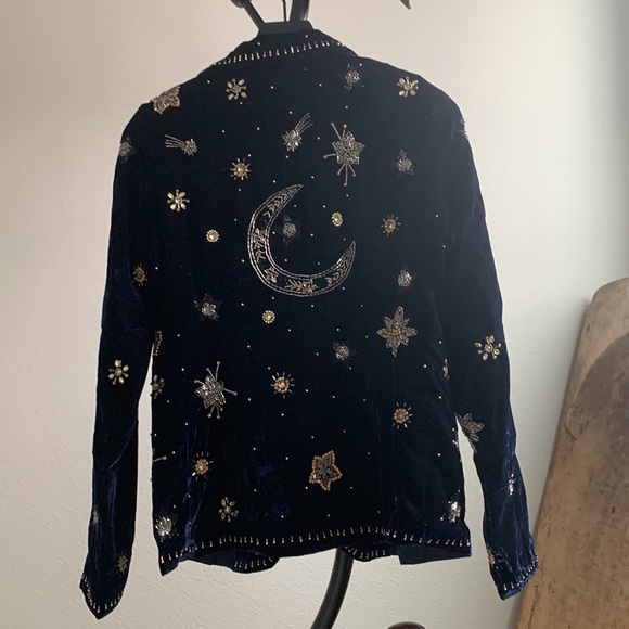 Velvet Moon Celestial Intricate Hand Beaded Blazer - Picture 6 of 15